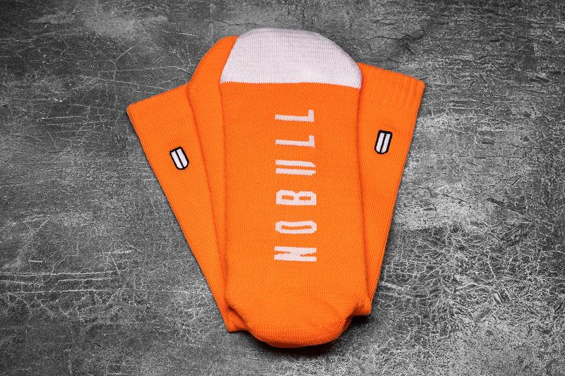 Men's Nobull CREW (NEON) Socks Orange / White | SG P2595J